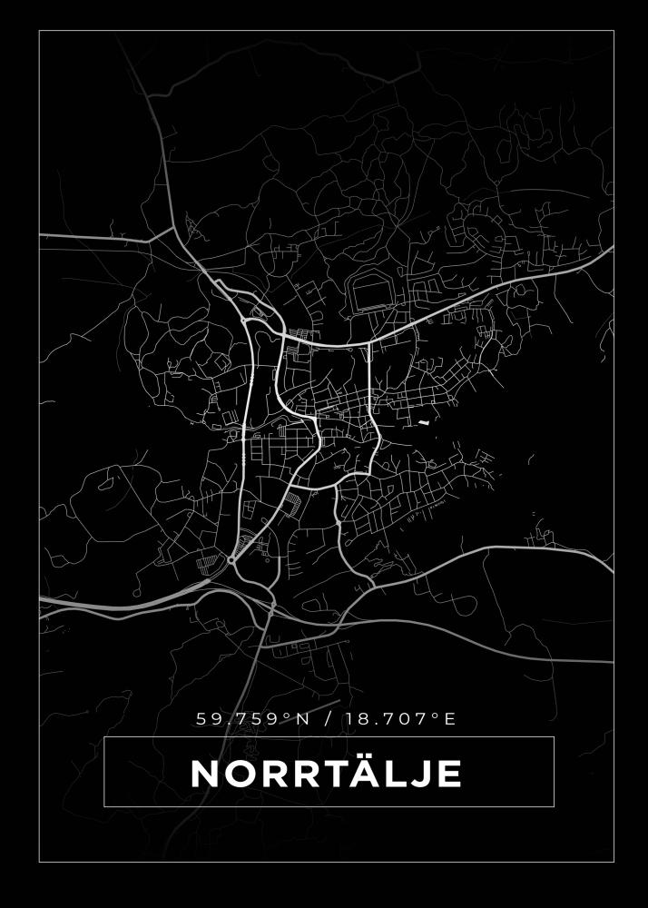 Bildverkstad Map - Norrtälje - Black Poster