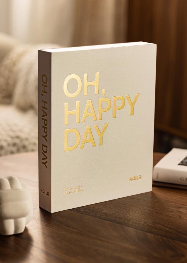 KAILA KAILA OH HAPPY DAY Creme - Coffee Table Photo Album (60 Schwarze Seiten)