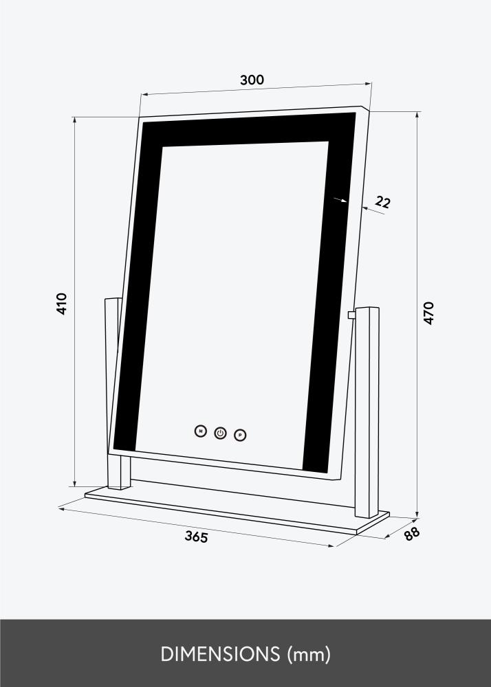 KAILA KAILA Kosmetikspiegel Stand LED Weiß 30x41 cm