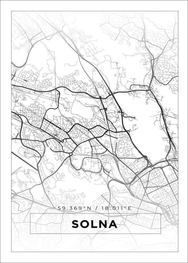 Bildverkstad Map - Solna - White Poster