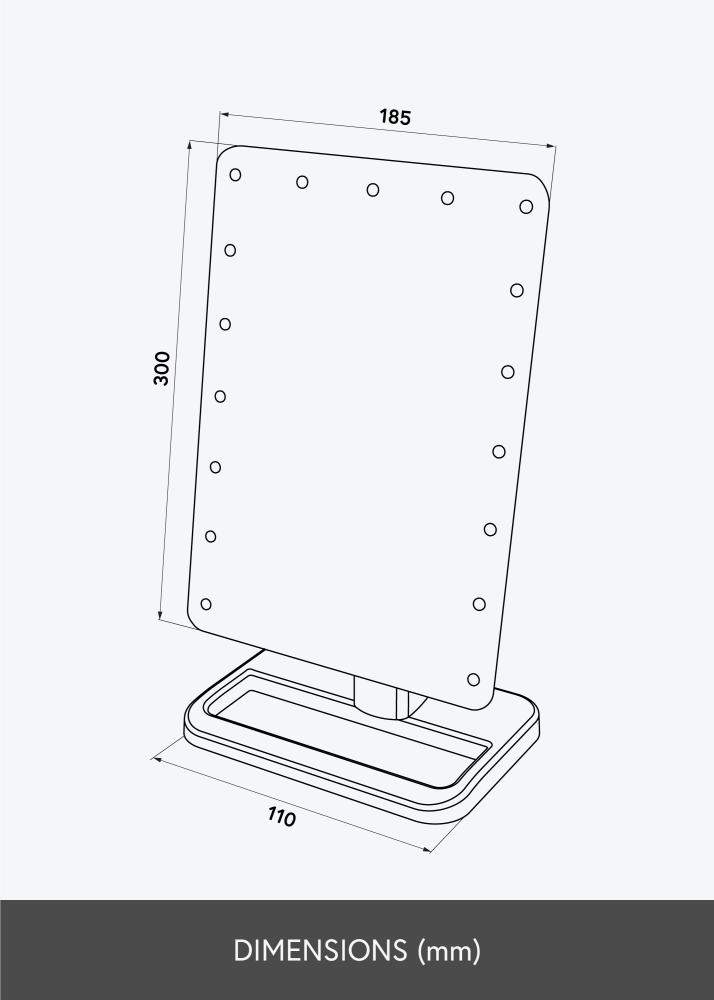 KAILA KAILA Kosmetikspiegel LED mit Bluetooth-Lautsprecher Weiß 18x30 cm