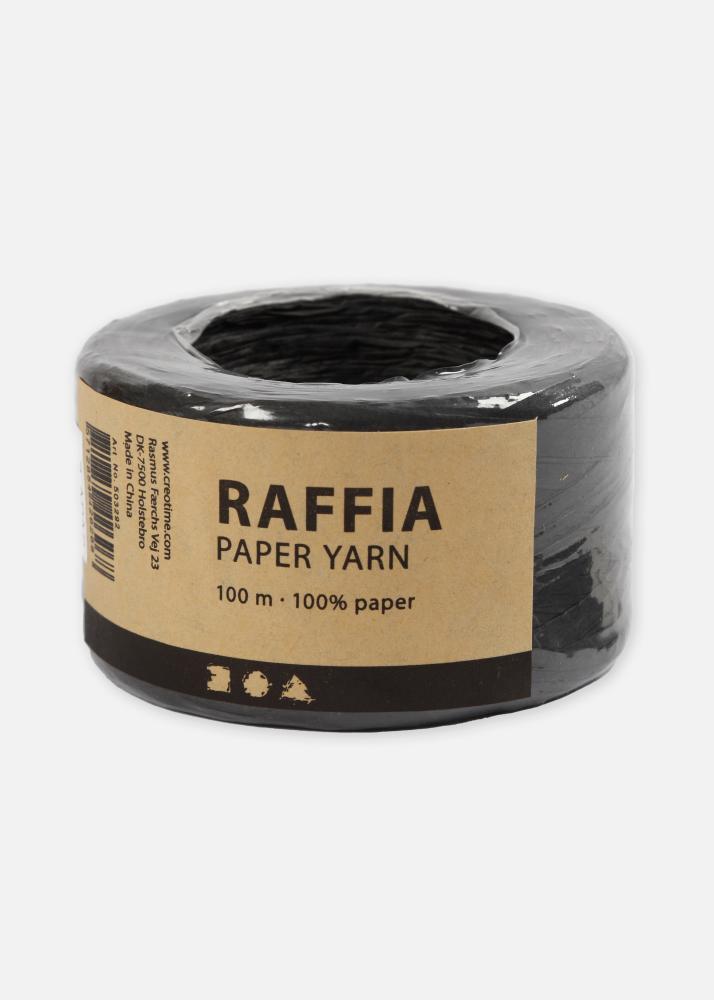 Creativ Company Raffia Papierband Schwarz 100 m