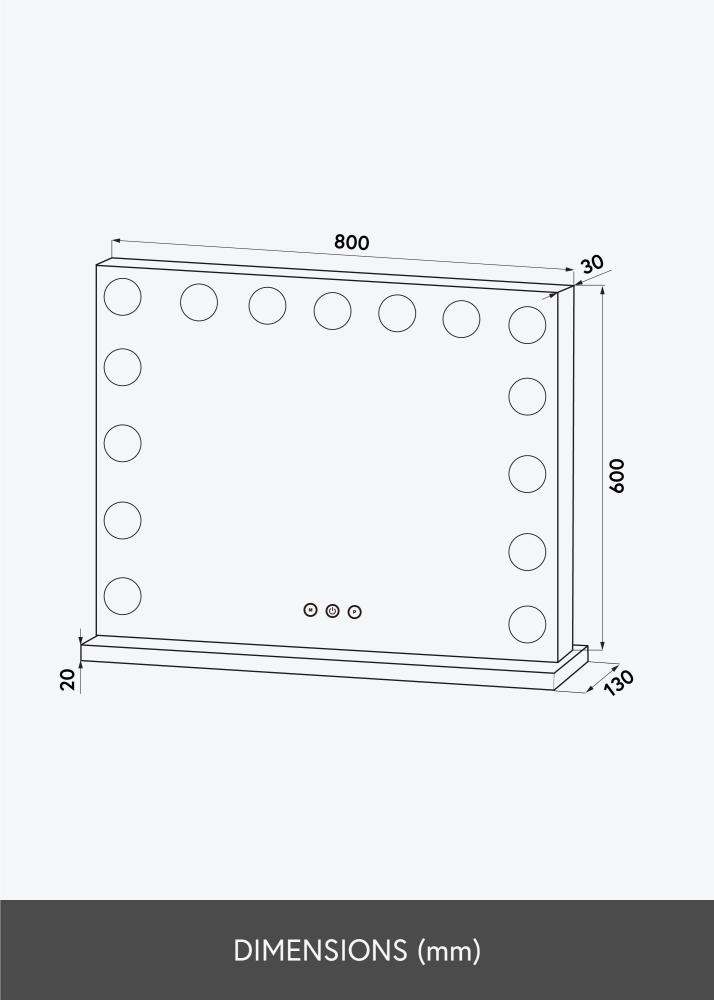 KAILA KAILA Kosmetikspiegel Vanity LED 15 Weiß 80x60 cm