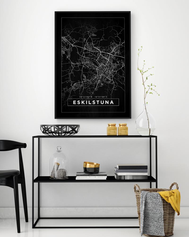 Bildverkstad Map - Eskilstuna - Black Poster