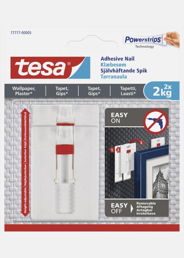 Tesa Tesa - Verstellbarer selbstklebender Nagel für alle Wandarten (max. 2x2kg)