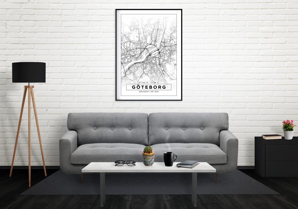 Bildverkstad Map - Göteborg - White Poster