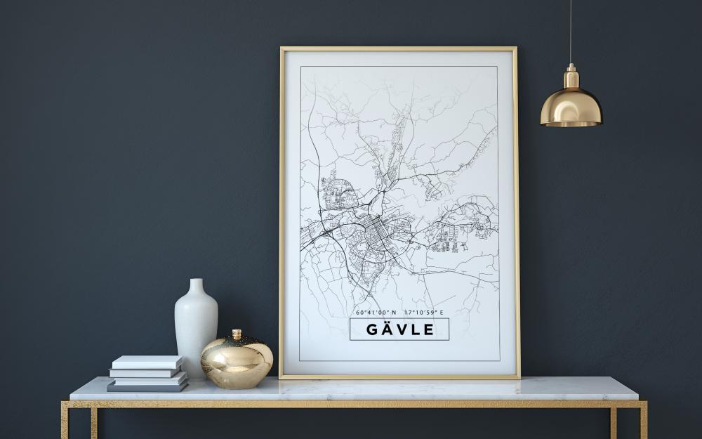 Bildverkstad Map - Gävle - White Poster