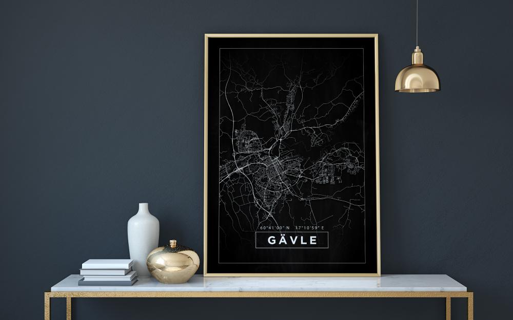 Bildverkstad Map - Gävle - Black Poster