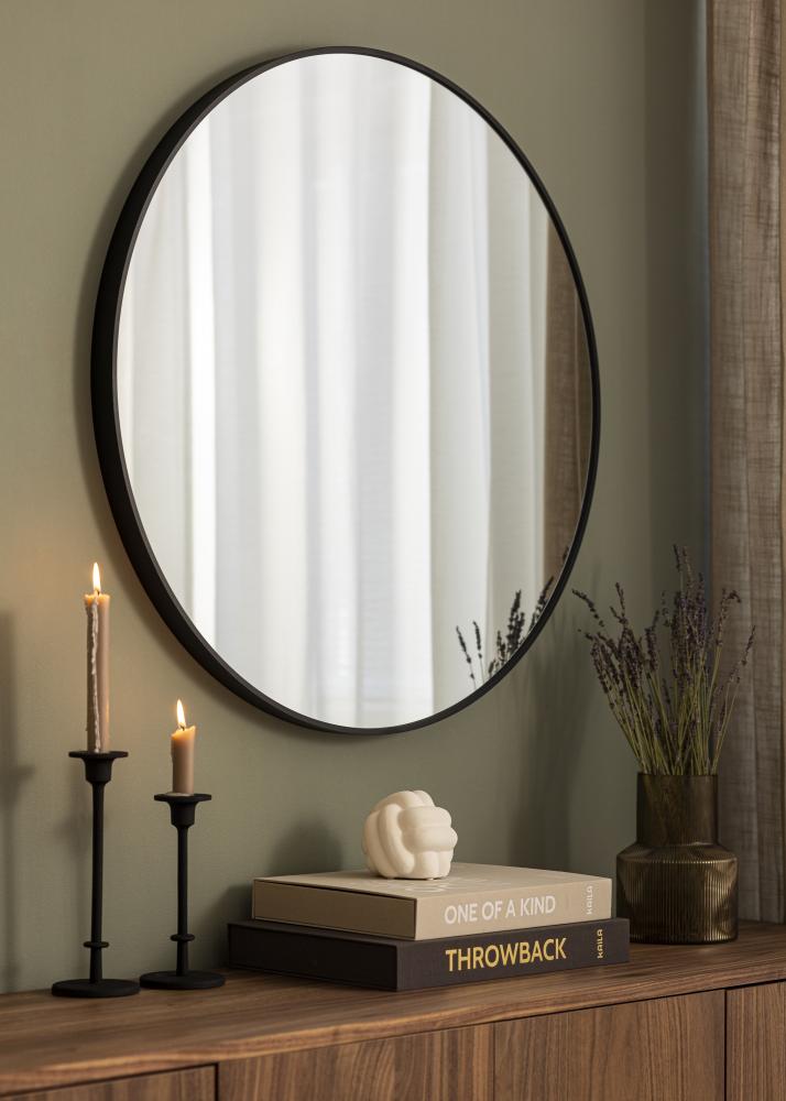 KAILA KAILA Round Mirror - Edge Black 80 cm Ø