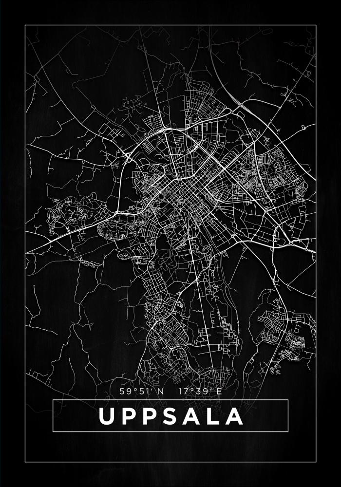 Bildverkstad Map - Uppsala - Black Poster