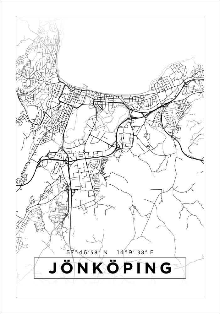 Bildverkstad Map - Jönköping - White Poster