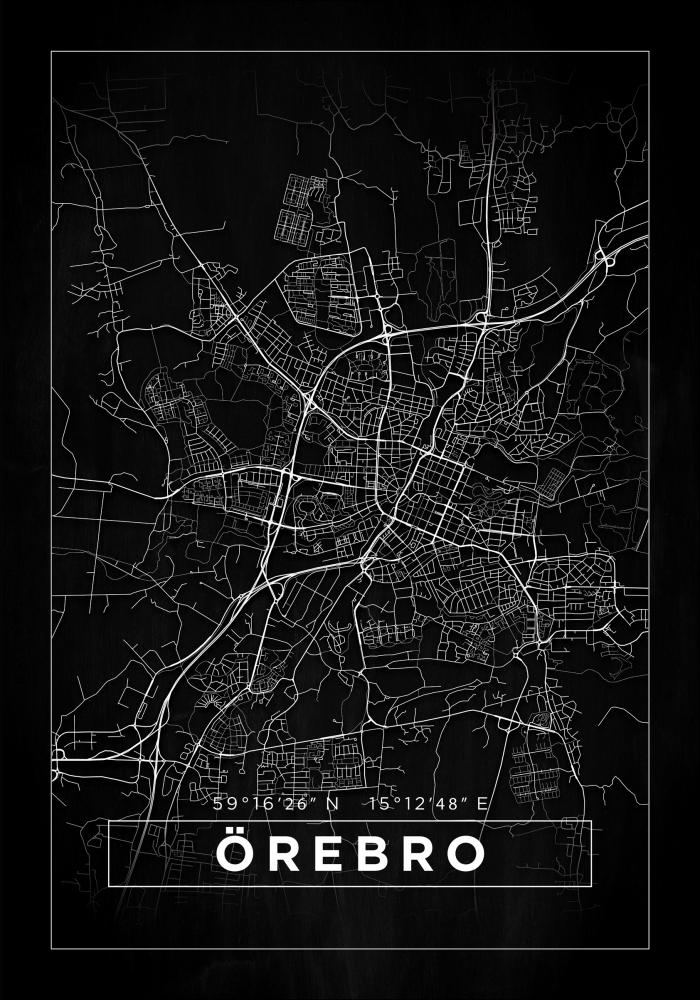 Bildverkstad Map - Örebro - Black Poster