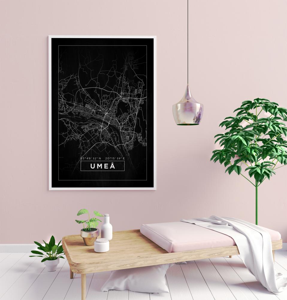 Bildverkstad Map - Umeå - Black Poster